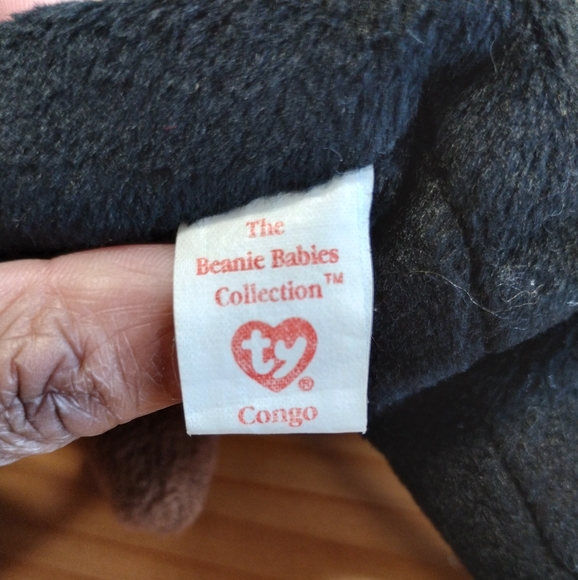 โTy Beanie Babies' Congo the Black Gorilla 6in - Picture 9 of 12